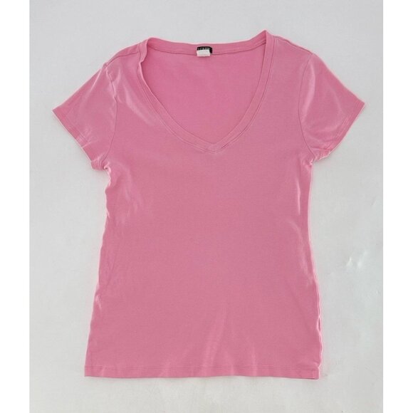 J.Crew Factory Women’s Pink Lightweight V-Neck Pink T-Shirt Size Large See Pics - Picture 2 of 8